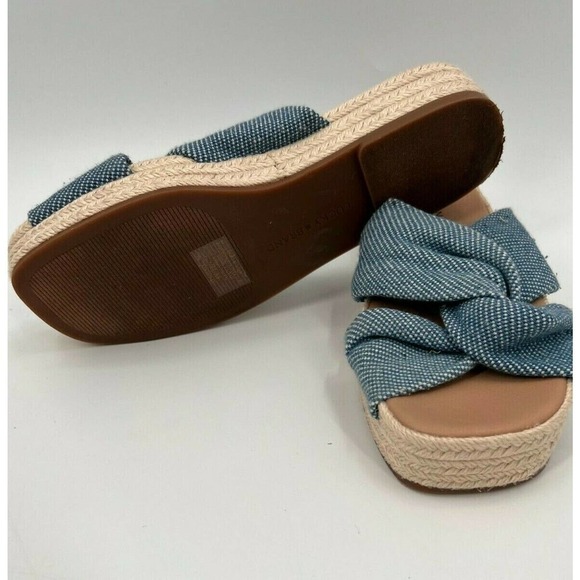 Lucky Brand Grenly Blue Fabric Twist Espadrille Slide Slip On Sandal Size 8/38.5 - Picture 3 of 7